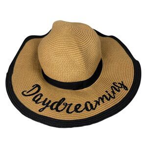 Daydreaming Floppy Sun Hat Womens Wide Brim Vacation Beach One Size NWOT